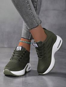 Women's Wedge-Heeled Platform Sneakers, Comfortable And Versatile Thick-Soled Breathable Height-Increasing Women's Shoes