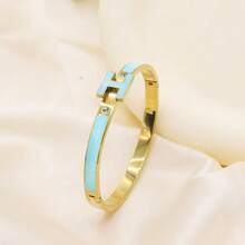 1 chiếc vòng tay hình chữ H mạ vàng 18K dành cho phụ nữ, vòng tay trang sức tinh tế, món quà tuyệt vời nhất cho ngày lễ - Chữ H - Xem 12