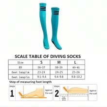 HISEA 1 Pair Women's Long Diving Socks; Women's Beach Snorkeling And Swimming Socks; Goddess Extended Beach Socks - Baby Blue - View 8
