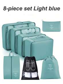 8pcs Multi-Function Travel Packing Cubes, Large Capacity Luggage Organizer Bags, Foldable Clothes Storage Bags, Suitable For Travel, Luggage, Clothes, Bedroom, Dorm, Great Gift For Friends, Halloween, Christmas - Multicolor - View 14