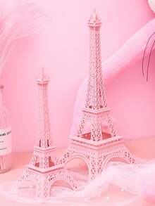 1pc Pink Eiffel Tower Statue Decor, Made Of Gold Metal, Suitable For Paris Eiffel Tower Themed Party, Birthday, Graduation Best Gift - Multicolor - View 4