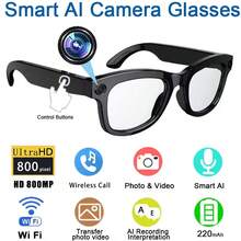 Lunettes vidéo intelligentes SENBONO AI avec caméra HD 8MP Traduction en temps réel en plus de 100 langues Musique sans fil, appels + Prise de vue sportive haute définition, microphone et haut-parleur intégrés, appels HD, musique HiFi, longue autonomie, lunettes audio mains libres pour le sport, la conduite, la pêche, le travail et le port quotidien - Noir - Voir 2