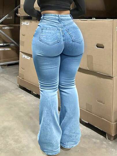 Plus Size Flare Jeans, Elegant, Fashionable, Formal, Outdoor Outfit, Women Plus Size Jeans, Curvy Jeans, Women Jeans, Loose Jeans, Pants, Cargo Pants, Plus Size Jeans, Halloween, New Year, Country Casual