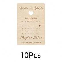 Custom-Designed Wooden Wedding Invitations With Text, Wedding Keepsakes, Wedding Invitation Cards, Wooden Date Storage Boxes, Wedding Supplies Engraved Date Calendars, Suitable For Beach And Engagement Celebrations, Simple And Practical, Perfect For Children's Art Activities. - Multicolor - View 12