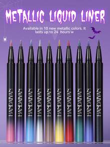 HANDAIYAN Waterproof, Smudge-Proof, Quick-Drying Metallic Eyeliner Pencil, Long-Lasting Pearl Finish, Suitable For Halloween, Costume Play, Parties, Christmas, Autumn/Winter Makeup - 10 - 查看 6