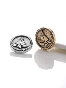 10 قطعة/عبوة أزرار أنيقة بتصميم دائري ذات نقوش فريدة مزينة بالراين ستون للنساء للكنزات والقمصان والفساتين والحقائب وصناديق الهدايا والأكمام والخياطة اليدوية