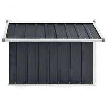vidaXL Garden Robot Lawnmower Shed Storage House Patio Garage Galvanized Steel - Anthracite - View 4