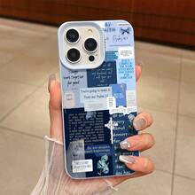 Unisex Phone Case, Stylish & Eye-Catching Christian Scripture Art Pattern Design | Compatible With IPhone 16 Pro | Sweat-Resistant & Non-Slip, Durable & Fade-Resistant - Blue - View 2