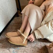 Women Snow Boots - Chestnut Brown (flat Bottom) - View 2