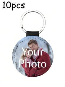 1/3/5/10个装定制双面照片打印钥匙扣，个性化照片/Logo吊坠，情人节礼物，送给父母、朋友的礼物，派对礼品，促销品，优雅包包挂饰，旅行收纳包 - 彩色 - 查看 14