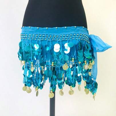 Jupes de danse du ventre avec paillettes scintillantes et franges, ceintures de danse à la mode pour la danse du ventre