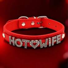 1pc Red & Black Sexy Lingerie Accessory Letter Choker, Gothic Style DIY Choker, Custom Adult Couple Sexy Tool, Party Club Jewelry Gift - Multicolor - View 3