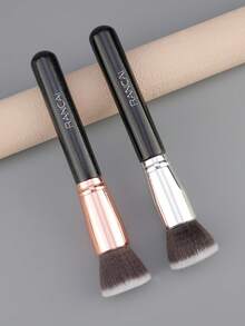 1/2英寸平头歌舞伎化妆刷，高品质刷子，适用于液体、膏状和粉状产品 - 可用于点涂、晕染和打造无瑕妆容，粉底刷、遮瑕刷、腮红刷、修容刷、古铜粉刷、散粉刷、底妆刷、腮红刷 - 彩色 - 查看 2