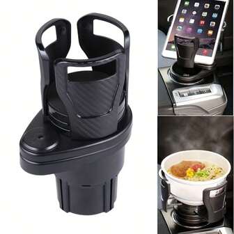 2-In-1 Expandable Car Cup Holder Extender With Adjustable Base - Fits Hydroflask & Large Bottles/Mugs, 3-6.2 Inch Adjustable Width, Non-Slip Grip, Top & Bottom Fitting For Secure Hold
