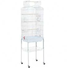 Butterslay 1PC 64″H Metal Open Top Bird Cage Rolling Parrot Cage For Budgie Parrot Canary Cockatiel - White - View 11