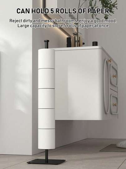 1pc Toilet Paper Holder With Spare Function, Free-Standing Toilet Paper Storage Rack For Bathroom And Toilet Spare Toilet Paper Storage