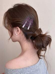 30个装女士透明紫色发夹，简约风格，小巧精致，鳄鱼夹设计，女士发饰，发夹，度假配饰，适合日常休闲和户外佩戴，发饰，女士配饰，发卡，发夹，头部配饰，发卡 - 淡紫色 - 查看 3