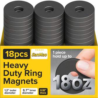 18x3mm Round Black Ferrite Magnets, Standard Size Stable Magnetic Force, Suitable For Home & Office Use, Refrigerator Magnets, Message Boards, Small Item Attachment, Economic & Practical, Lightweight & Easy To Install, Moisture-Proof & Durable