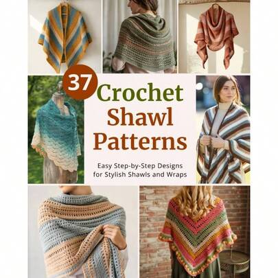 37 Crochet Shawl Patterns: Step - By - Step Easy Crochet Projects To Make Elegant Shawls And Cozy Wraps Beginners And Beyond