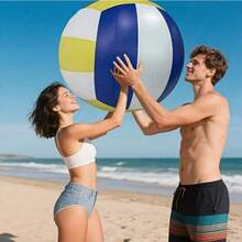 1/2 piezas Voleibol inflable gigante - Material de PVC duradero, diseño vibrante en azul y amarillo, adecuado para reuniones familiares, piscina, fiestas en la playa, juegos al aire partidos de voleibol, fácil de inflar, colores mixtos vibrantes, accesorio de deportes al aire libre, entretenimiento para fiestas en la piscina, diseño dinámico, inflado conveniente, aplicable para fiestas acuáticas, fiestas de vacaciones, accesorios para fiestas temáticas de deportes - Multicolor - Ver 4