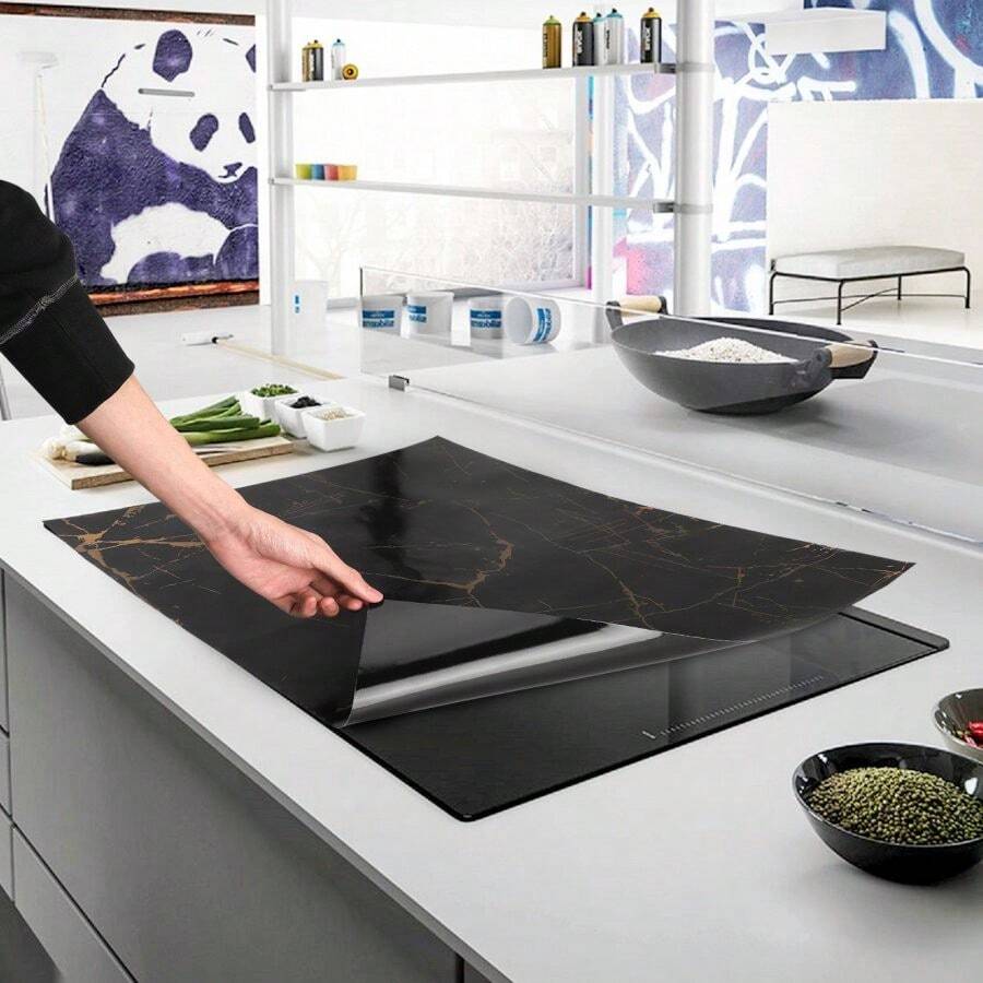 Large Induction Hob Protector Mat 52x78cm,Induction Hob Cover - Cooktop Scratch Protector - For Induction Stove,Multifunctional Silicone Mats - Black - View 1
