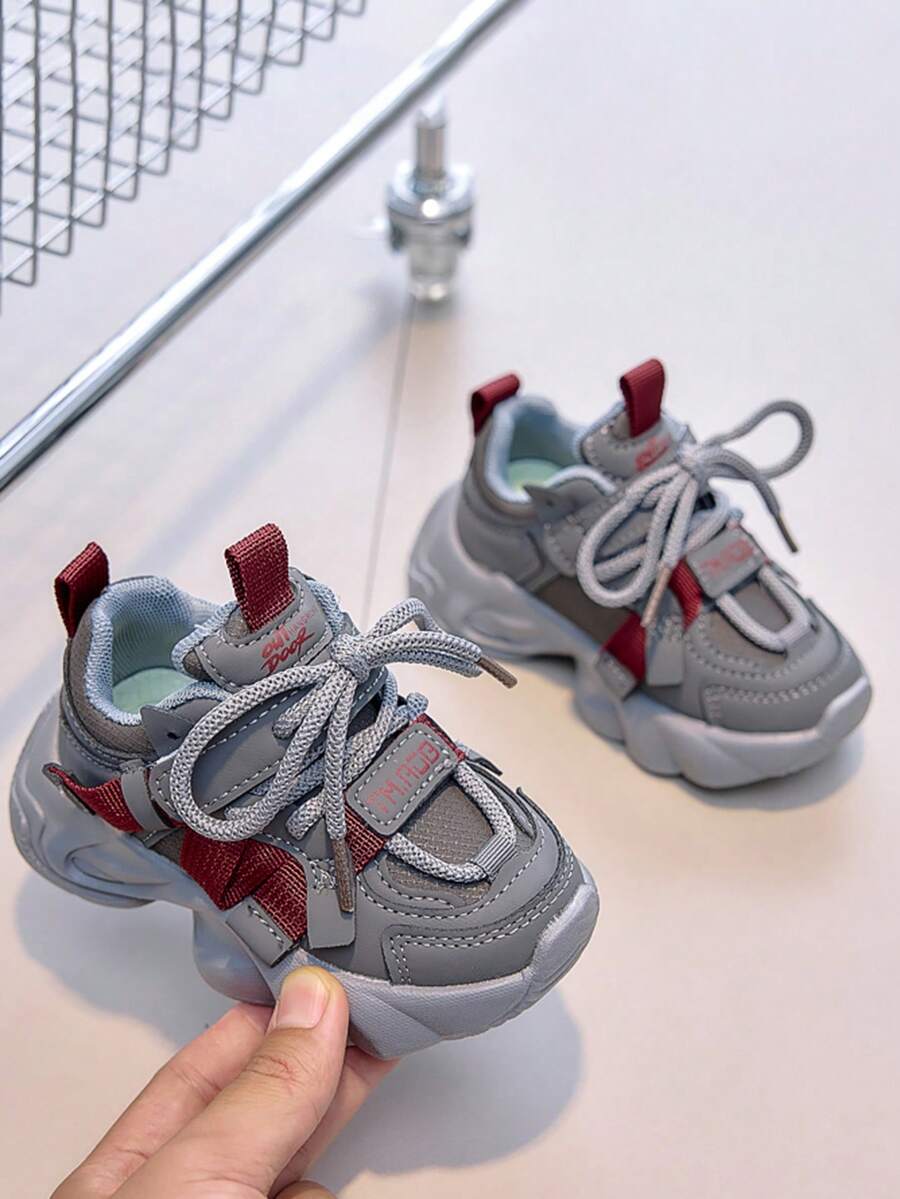 Kids Chunky Sneakers, New Boys/Girls Running Shoes, Casual Footwear For Toddlers, Little Kids, Big Kids - Grey - View 1