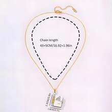 Collar de libro para nieta, colgante de libro de oro y plata con mensaje oculto, collar de 6 páginas, metal mixto, delicado, moderno, impermeable, de acero inoxidable, regalo de joyería significativo - Tono dorado completo - Ver 3