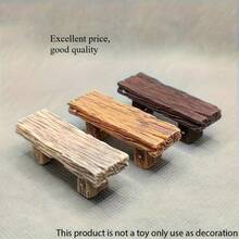 1pcs/Set Solid Wood Double Stool, Moss Succulent Micro Landscape Couple Decoration Gift, DIY Material Resin Retro - 1 CÁI - Xem 4