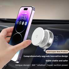 Adjustable Magnetic Car Phone Holder - Sturdy, Multi-Angle, Suitable For Various Smartphone Sizes, 360° Unlimited Rotation, Super Stable Suction Cup, No Adhesive Required, Smartphone Holder | Suction Cup Holder | Waterproof Phone Holder