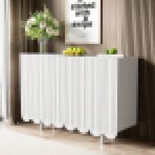 Sideboard, Teardrop-Shaped Sideboard With Molded Doors And Cushion Hinges - White + Particle Board - View 9