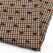 1 miếng vải kẻ caro họa tiết nơ - 57,08x19,68 inch (145x50cm) dùng cho đồ thủ công DIY, ví & túi xách thủ công | Họa tiết sang trọng, chất liệu cao cấp, thời trang đa năng, dệt may, nơ tóc & chần bông - Nhiều màu - Xem 1
