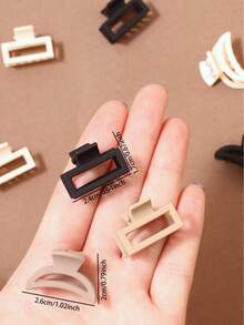 30pcs Cute Square & Moon Shaped Small Hair Clips, 2.5cm, Women Hair Accessories Hair Claws Claw Clips Hair Jaw Clip Hair Clamps Hair Clutch Hair Catcher Clip, School Stuff, College Fall Winter For Vacation Outfits Woman - Multicolor - View 5