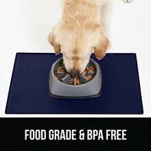 Gorilla Grip Tapete de Silicona para Alimentación de Mascotas, Impermeable, Bordes Elevados para Evitar Derrames En El Lavavajillas, Bandeja de Colocación de Perros y Gatos, 18.5X11.5, Gris(18.5" x 11.5" Navy) - Tipo24 - Ver 9