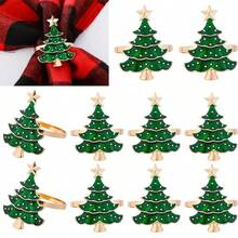 2-50pcs Elegant Christmas Tree Napkin Rings, Green Christmas Tree Napkin Rings, Suitable For Birthday, Farmhouse, Wedding, Halloween, Thanksgiving, Easter And Other Occasions - Perfect For Self-Service Table Decoration - Multicolor - View 2