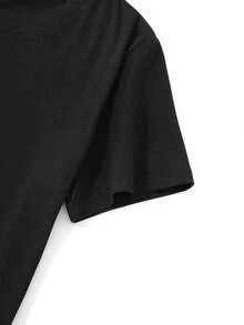 Camiseta de Navidad para mujer con estampado de muñeco de nieve y copo de nieve - Top casual suave y transpirable de manga corta y cuello redondo con muñeco de nieve y copos de nieve, para todas las estaciones - Oscuro - Ver 3