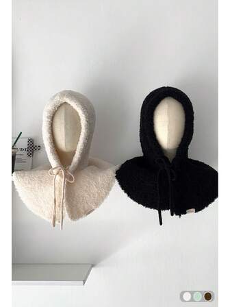 Balaklava Hjälm - Stickad Varm Mössa Halsduk Set, Dam Vinter Vindtät Skidmask Halsvärmare Snood