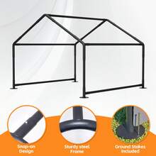 Extra Large Outdoor Dog House Tent With 3-Sided Mesh Windows, Breathable Sun Rain Cover Pet Shelter With Canopy And Ground Stakes For Dogs, Cats, Livestock – 4' X 4' X 3.3', Gray - Xám - Xem 4