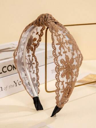 1 st. moderiktigt och elegant spetsbroderat blomhårbandsset, hårband hårring håraccessoarer