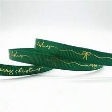 5yards 10mm Christmas Ribbon Printed Christmas Polyester Ribbon For Handmade Design Christmas Decoration Gift Packing