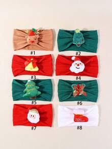 1 Set Christmas Tree, Santa Claus Doll, Baby Headband With Cute Bells, Reindeer, Girls Hair Accessories - Multicolor - View 1