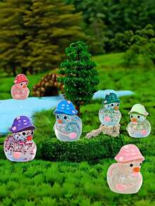 混合夜光树脂装饰件、绿色迷你景观装饰、迷你鸭子夜灯挂饰、全新夜灯微型动物树脂工艺品、可爱夜光闪光迷你鸭子、戴帽子的迷你鸭子、荧光仙女花园装饰、可爱动物微景观、适用于迷你花园和水族馆的 DIY 配件、微景观鱼缸挂饰、户外花园挂饰生日毕业最佳礼物 - 彩色 - 查看 7