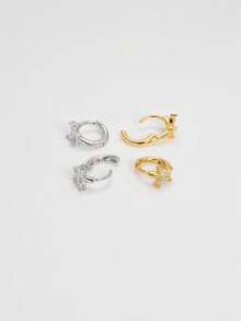 1pc 925 Sterling Silver Cubic Zirconia Butterfly Earring, Gold Butterfly Ear Stud Earring, Suitable For Women's Daily Wear (Sold Individually, Not A Pair) - Butterfly Earrings - View 7