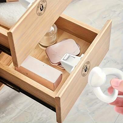 Easy-To-Install Concealed Magnetic Drawer Lock Set - Features Self-Adhesive Backing For Tool-Free Installation. Magnetic Key-Operated Opening Mechanism. Moisture-Resistant And Humidity-Proof. Suitable For Household Door Locks, Padlocks, Bedroom Cabinet Locks, And Living Room Drawer Locks.