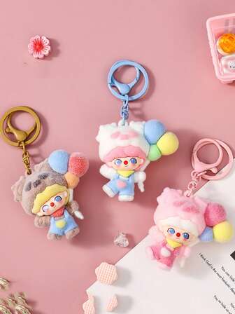 1 pieza Llavero colgante de Didi con globo de estilo callejero casual y efecto de felpa, figura linda y regalo creativo, accesorio para mochila de pareja