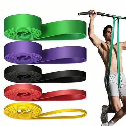 阻力带（15磅-230磅）橡胶环深蹲辅助带，适用于引体向上训练，健身房配件，深蹲辅助带，引体向上辅助带，力量辅助带，臀部塑形，上半身训练，全身锻炼，力量训练，康复拉伸。适用于上半身训练、臀部塑形、康复拉伸、家庭健身 | 全身肌肉训练必备