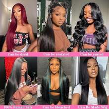 Straight Bundles Human Hair 12 14 16 18 Inch 4 Bundles 100% Unprocessed Brazilian Virgin Weave Bundles Human Hair For Women Remy Straight Hair Extensions Natural Black Raw Weft - Natural Black - 查看 4
