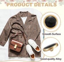 Metal Vintage Gold Button 20 Rounetal Sewing Button Alloy Shank Replacement For Women's Suit Woolen Coat Shirt Dress Sewing Black Pack Of 5,25526601 - 黑色 - 查看 5