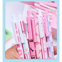 Capybara 6 Pcs Fashionable High-Quality Push Button Pens - 0.5mm Fine Point, Water-Based Ink, Plastic Material, Retractable Design - Suitable For School And Office Use Perfect For Back-To-School And Christmas Gifts