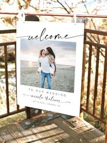 Customizable Wedding Welcome Sign, Editable Wedding Welcome Poster, Photo Wedding Welcome Board, Wedding Welcome Sign Template - Multicolor - View 2