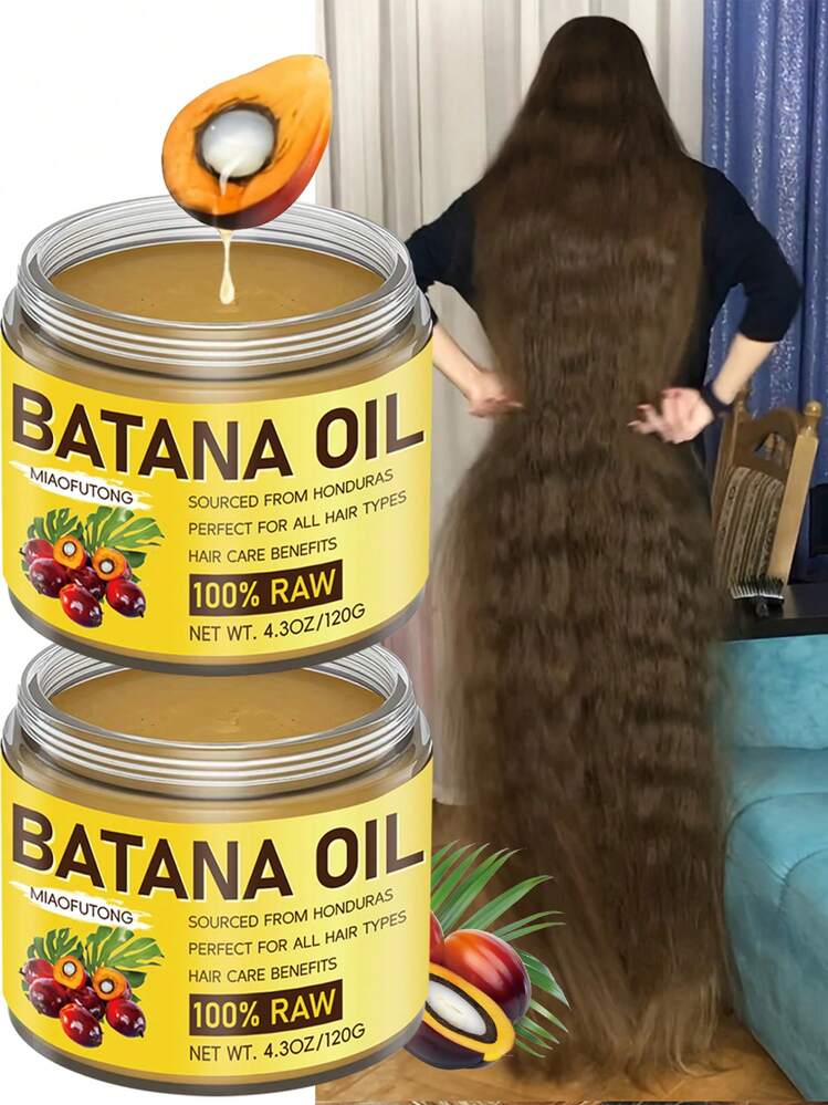 2-Pack Authentic Batana Oil - 4.3 Oz Per Bottle. This Pure Honduran Palo De Bálsamo Oil Is Rich In Botanical Extracts, Helping To Strengthen Roots, Eliminate Split Ends, And Provide Long-Lasting Frizz Control. The Lightweight, Non-Greasy Formula Nourishes Hair, Improves Curl, And Leaves Hair Thicker, Stronger, And Healthier. Suitable For Both Men And Women. - Yellow - View 4